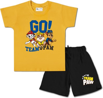 MINUTE MIRTH Boys Casual T-shirt Shorts(Yellow)