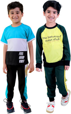 Chandrika Boys Casual T-shirt Trouser(SEAGREEN_LEMON)