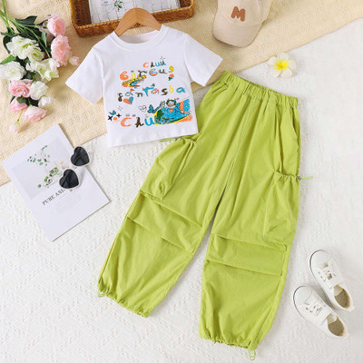 AVOVU Girls Party(Festive) Trouser T-shirt(Perrot)