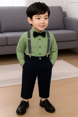 Bleckz Someck Boys Party(Festive) Shirt Pant(Green)