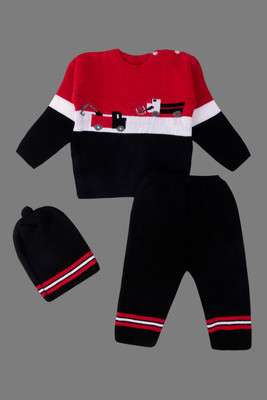 SwellSwag Baby Boys & Baby Girls Casual Sweater Cap(Red)