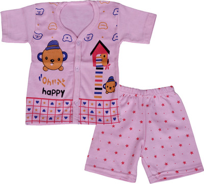 ARSIA Baby Boys & Baby Girls Casual T-shirt Shorts(Pink)