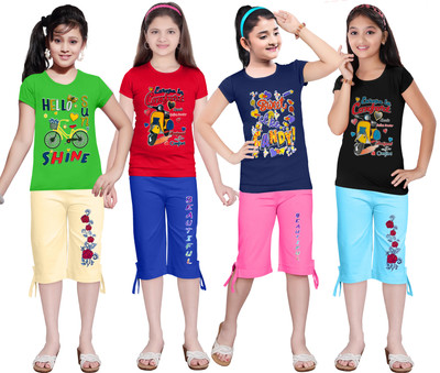 KS KOARRA Girls Casual T-shirt Track Pants(171 MULTICOLOURRS)