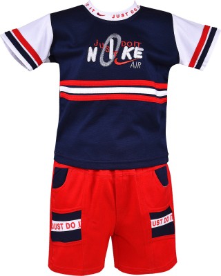 Wishkaro Baby Boys Casual T-shirt Shorts(Navy Blue)