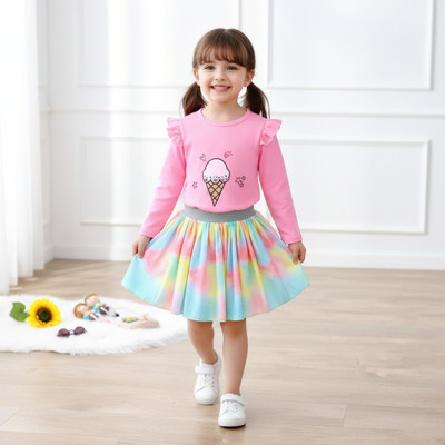 HIKUJ Baby Girls Casual Top Skirt(Pink)