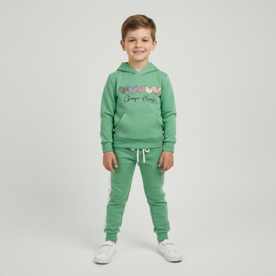 PORPY Baby Boys Casual Track Pants Sweatshirt(DARK GREEN)