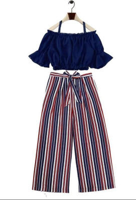 LEERUKA Girls Casual Top Trouser(blue)