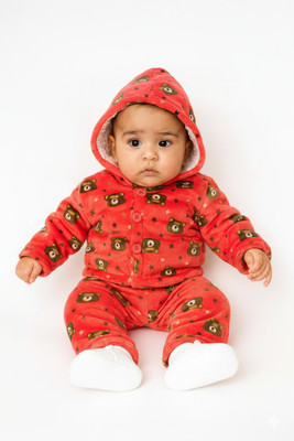 HOTMOD Baby Boys & Baby Girls Casual T-shirt Pyjama(Red)