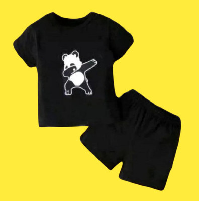 MALTOSH Baby Boys & Baby Girls Casual T-shirt Shorts(Black)