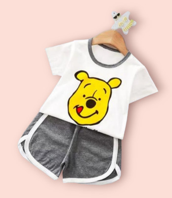 SANWARIA CLUB Baby Boys Casual T-shirt Shorts(WHITE)