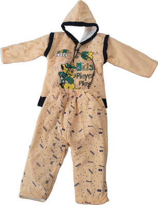 A A Y Collections Baby Boys & Baby Girls Casual Sweatshirt Pant(Light Orange)