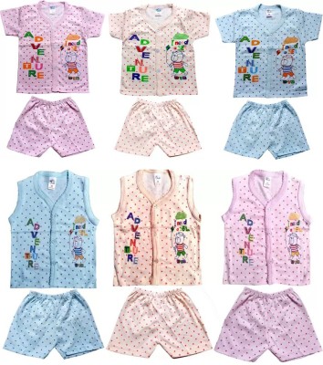 TohuBohu Baby Boys & Baby Girls Casual T-shirt Shorts(Multicolor)