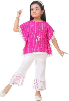 LINK KWALITY Girls Party(Festive) Top Pant(Pink)