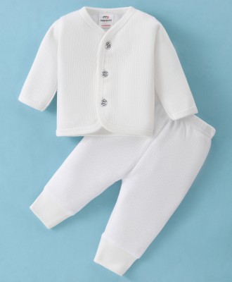 MP MOMSPET Baby Boys & Baby Girls Casual Top Pyjama(White)