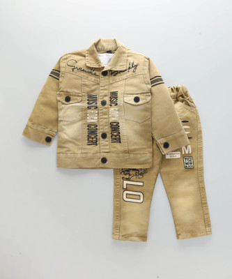 Shirazi Kids Boys Casual Jacket Jeans(BROWN)