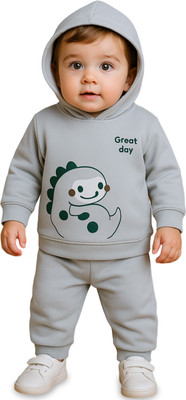 KIdbea Baby Boys & Baby Girls Casual Sweatshirt Track Pants(Grey Dino)