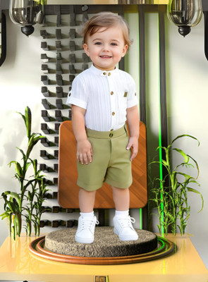 RIYANSHI Boys Casual Shirt Pant(Green)