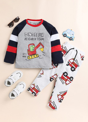 Yk Boys Casual T-shirt Trouser(Grey)