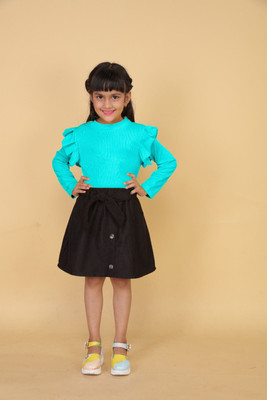 HouseOfCommon Girls Casual Skirt Skirt(Light Green)