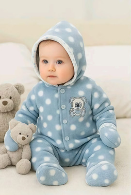 aulbo Baby Boys & Baby Girls Party(Festive) Romper Pyjama(Blue)