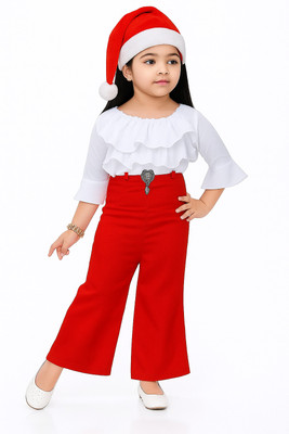 Larmika Girls Angry Birds Party(Festive) Top Pant(Red)