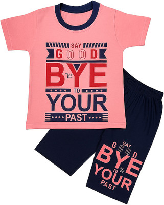 KIKANI ENTERPRISE Baby Boys & Baby Girls Casual T-shirt Capri(Good Bye Chiku)