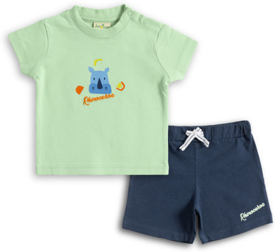 JusCubs Baby Boys Casual T-shirt Shorts(Green)