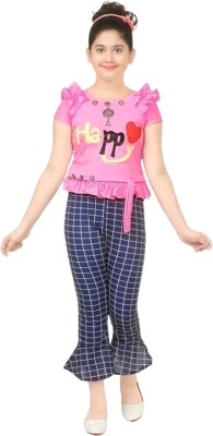 Oxipital Club Girls Party(Festive) Top Capri(Pink,Black)