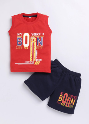 carrydreams Boys Casual T-shirt Shorts(RED)
