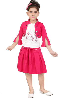 KJD Girls Party(Festive) Top Skirt, Jacket(Pink)