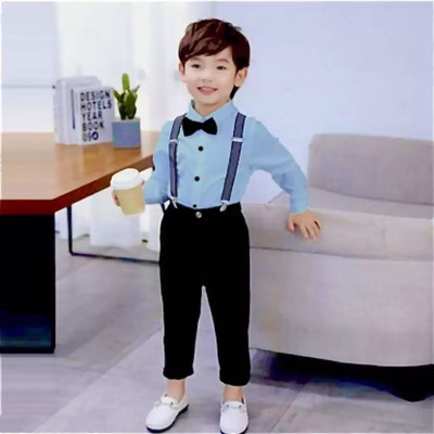 Lakhdatar Boys Casual Shirt Pant(Sky Blue)