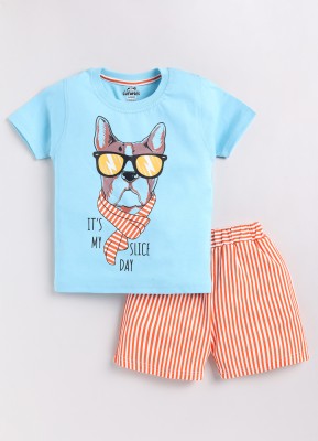 CUTOPIES Boys Casual T-shirt Shorts(Powder Blue)