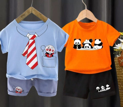 CALCUTTA FASHION Baby Boys & Baby Girls Casual T-shirt Shorts(Multicolor)