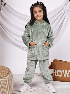 NEUDIS Girls Casual Top Trouser(Green)
