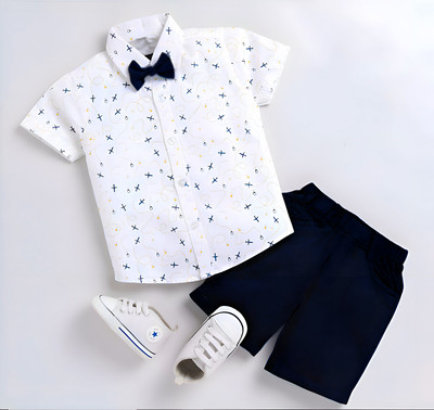 Vibe Trends Baby Boys & Baby Girls Party(Festive) Shirt Shorts(1003 PLANE BLUE)