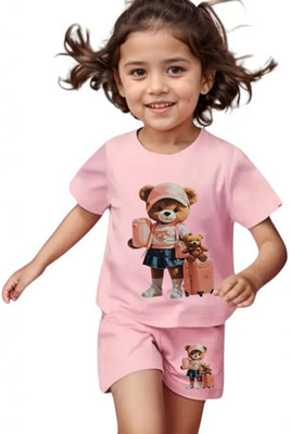 ASHRA TRENDING Boys & Girls Casual T-shirt Shorts(Multicolor)