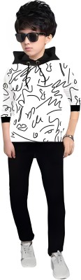 Ticoss Boys Casual T-shirt Pant(Doodle_White)