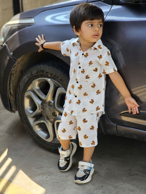 ALANTA Baby Boys Casual Shirt Shorts(MULTY)