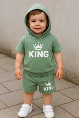 Tha kids Villa Baby Boys & Baby Girls Casual T-shirt Shorts(Mint Green)