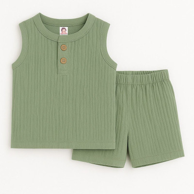 TinyChuckles Baby Boys & Baby Girls Casual Top Pyjama(green)