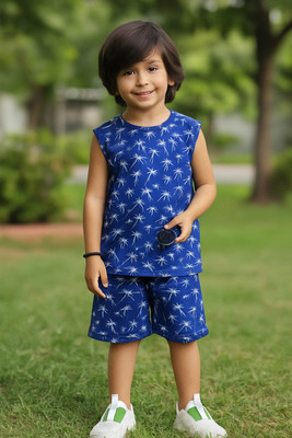 EMBLICA Boys & Girls Casual T-shirt Shorts(Blue)