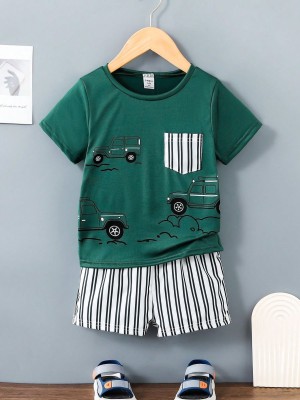 SRP COLLECTION Baby Boys & Baby Girls Casual T-shirt Shorts(GREEN)