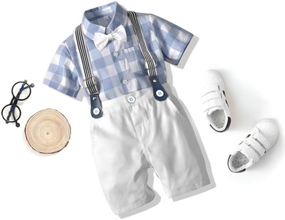 Hirank Boys Party(Festive) Shirt Shorts(BLUE)