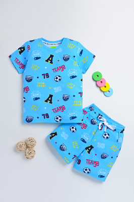 Dear to dad Baby Boys Casual T-shirt Shorts(Sky Blue-PlayThing)