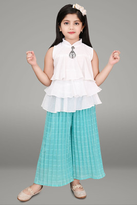 NIVARACREATION Girls Party(Festive) Dress Capri(BLUE)