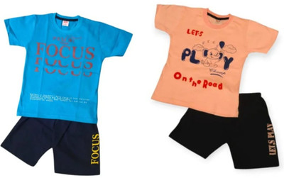 Fashion Abhi Baby Boys & Baby Girls Casual T-shirt Pant(muiticolor)