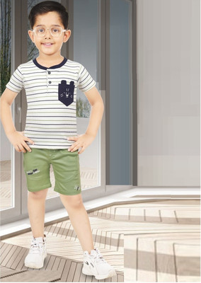 Choo Choo Boys Casual T-shirt Shorts(White)