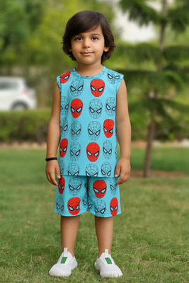 EMBLICA Boys & Girls Casual T-shirt Shorts(Blue)