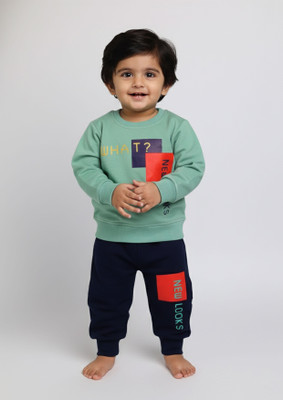 Mars Infiniti Boys & Girls Casual Sweatshirt Track Pants(Mint Green)