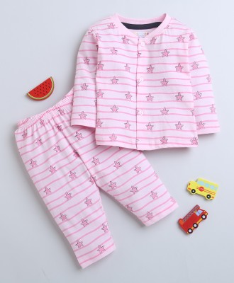 BUMZEE Baby Girls Casual T-shirt Pyjama(Pink)